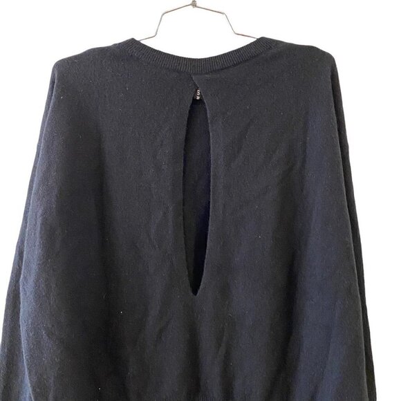 Vince Cashmere Split Back Pullover Sweater in Black Women’s Size Large - Picture 6 of 9